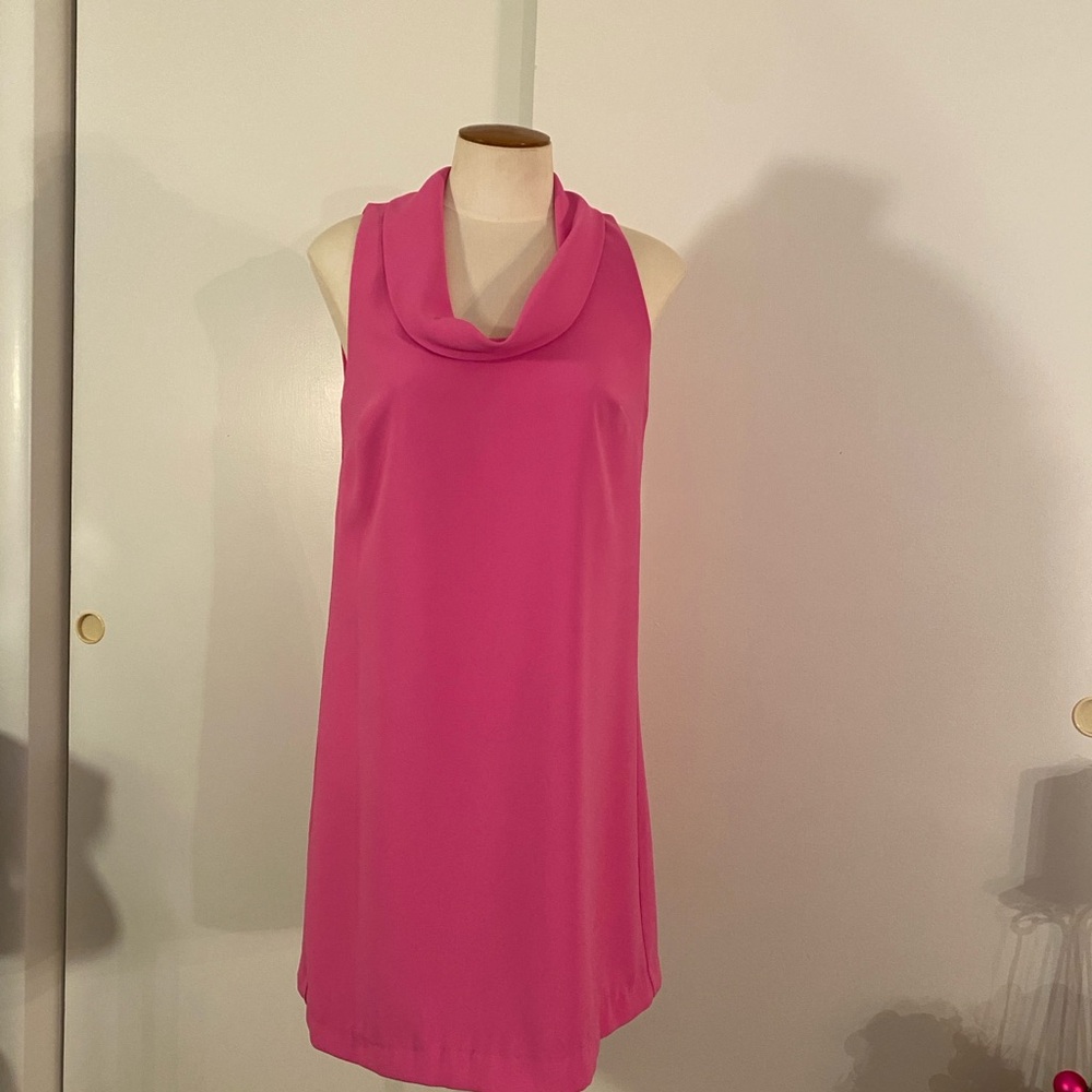 Pink Cowl Neck Dress